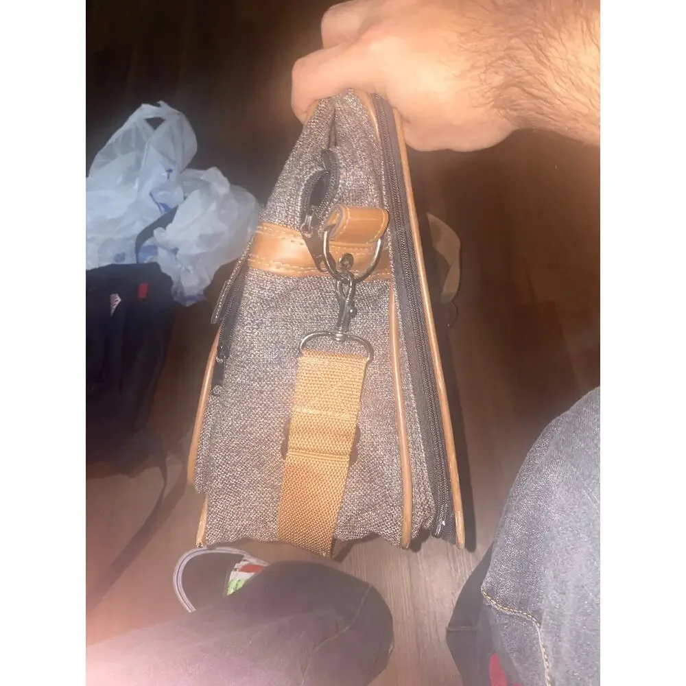Vintage Lancaster Tweed and Leather Tote Bag
